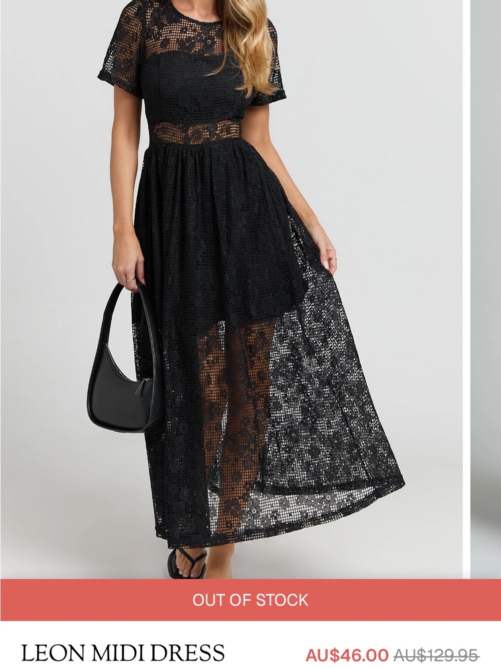 Showpo Black Crochet Midi Dress